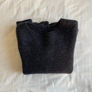 COS Wool Flared Knit Back Zip Dark Grey Sweater